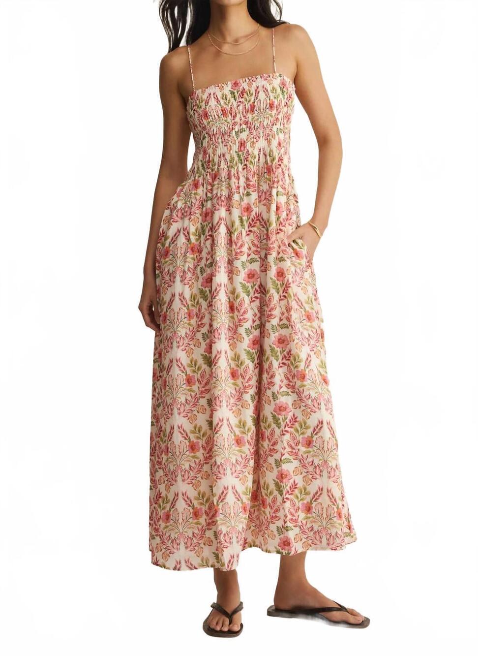 NEW Z SUPPLY cornila ami floral midi dress in pink